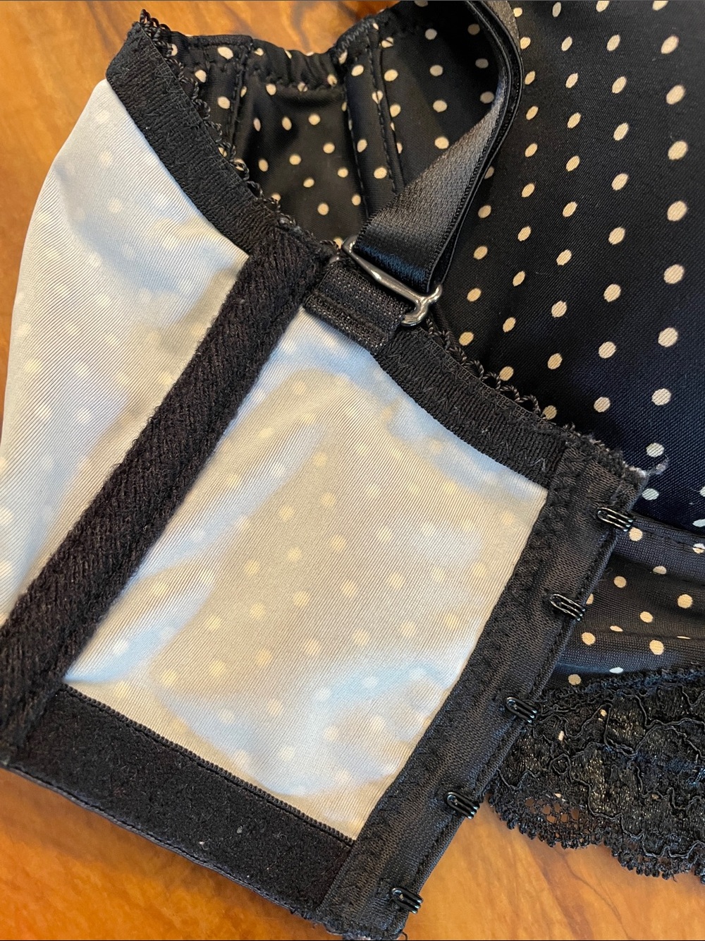 Two Boutique 34D Bras Black Polka Dot Longline Bra & Nude T-Shirt Bra EUC! - Picture 3 of 13